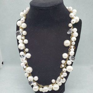 Beautiful Pearl and Crystal Drops Long Necklace by Chloe + Isabel